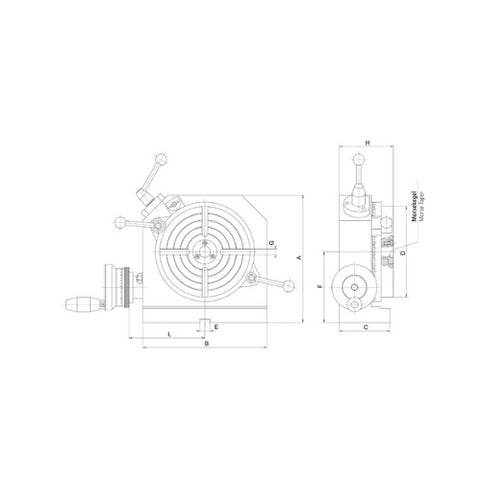 Vertical Rotary Table Dimensions